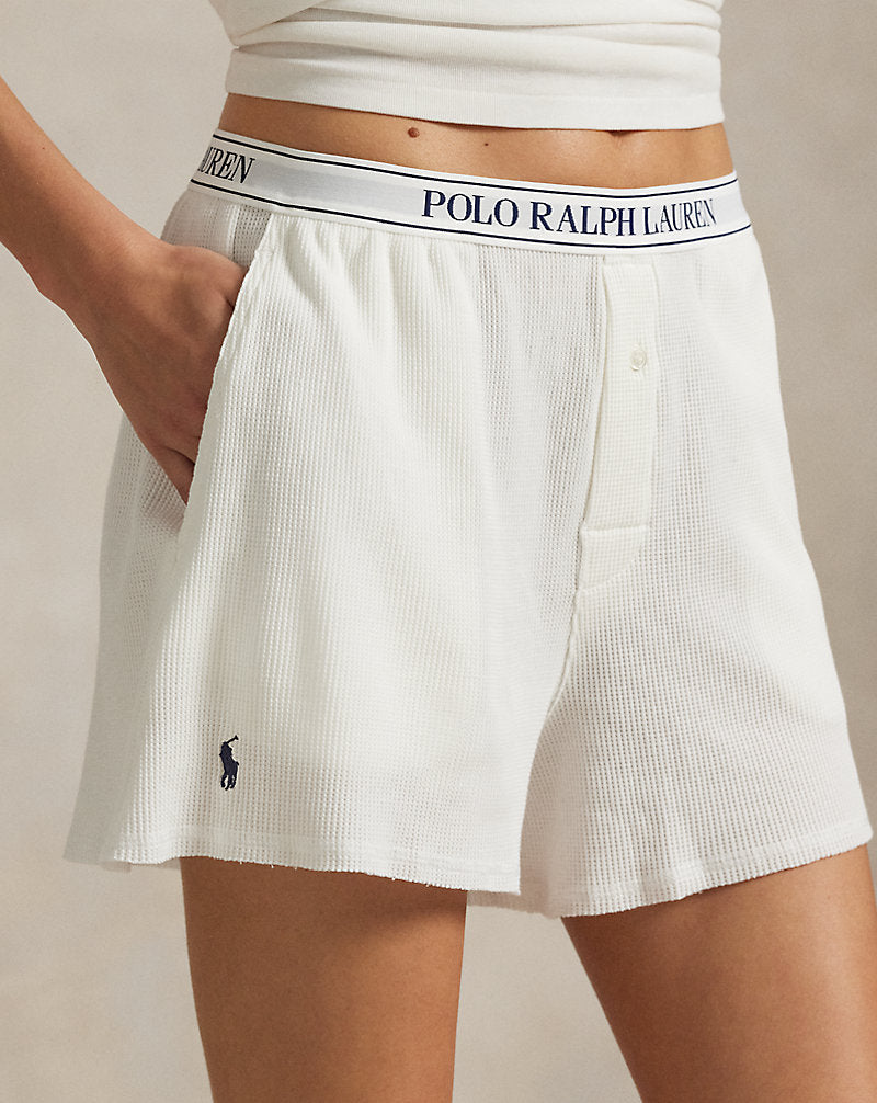 Waffle-Knit Boxer Ecru