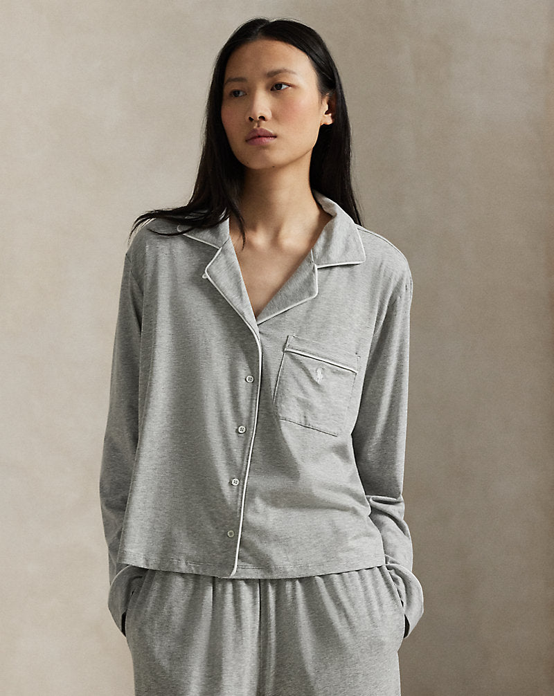 Jersey Long-Sleeve Pyjama Set Heather Grey