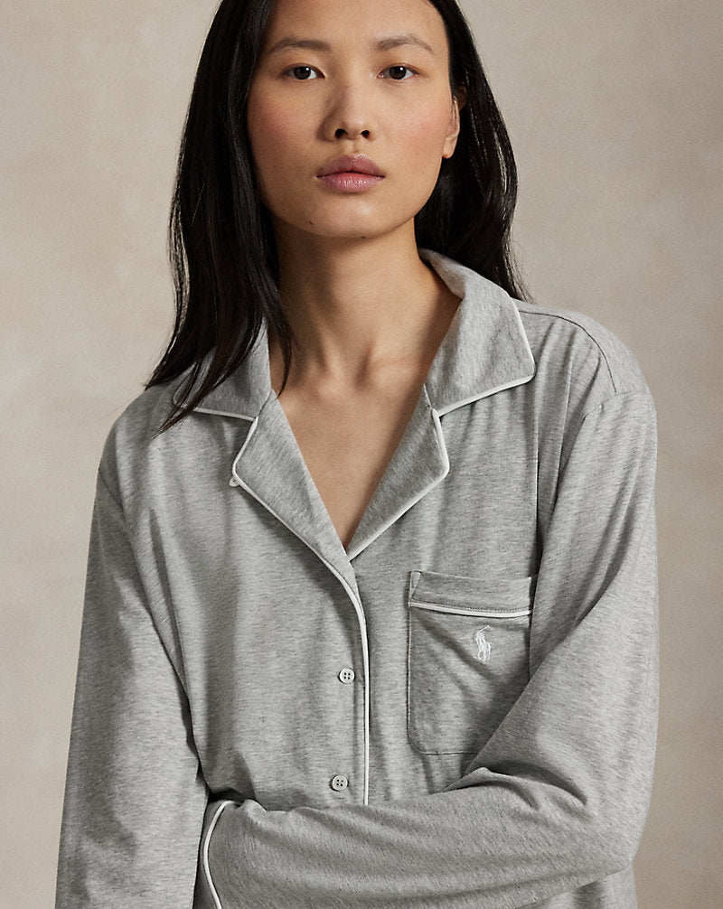 Jersey Long-Sleeve Pyjama Set Heather Grey