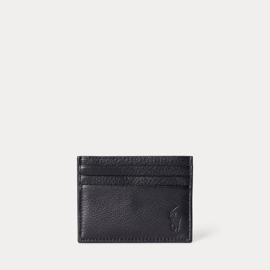 Pebbled Leather Card Case Black