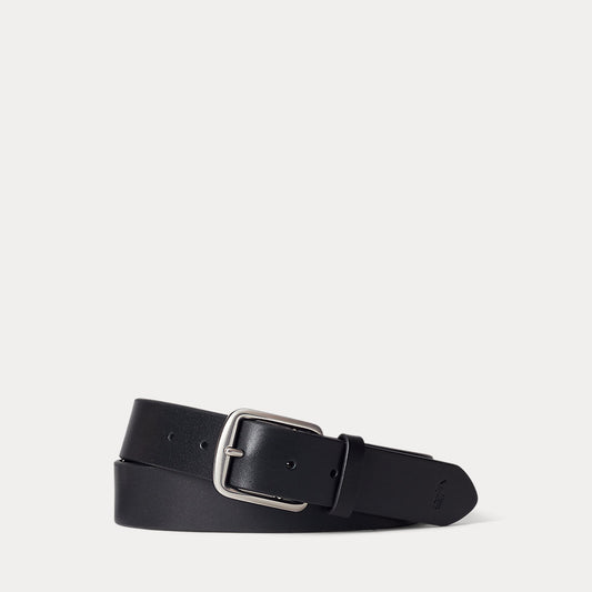 Signature Pony Leather Belt Black