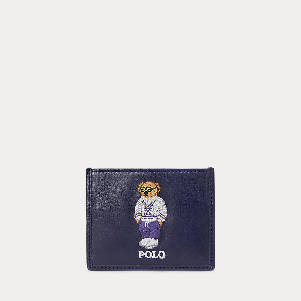 Polo Bear Leather Card Case Newport Navy