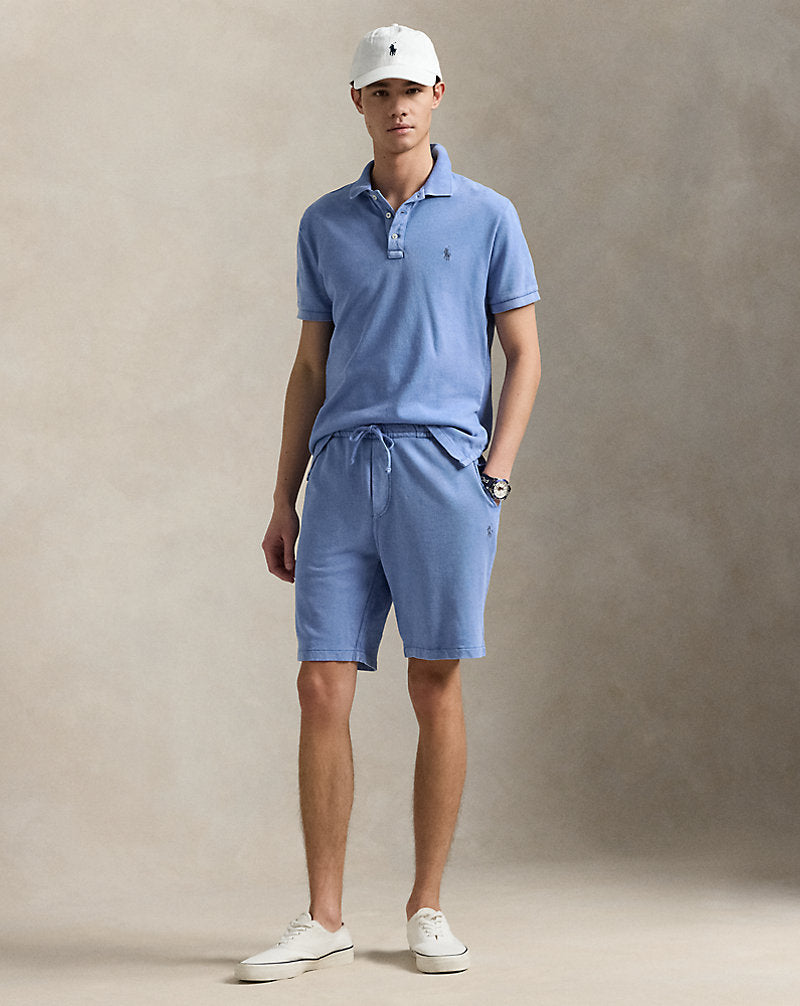 Custom Slim Fit Spa Terry Polo Shirt Campus Blue