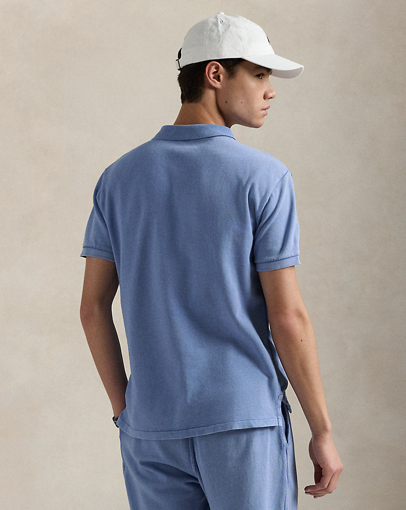 Custom Slim Fit Spa Terry Polo Shirt Campus Blue