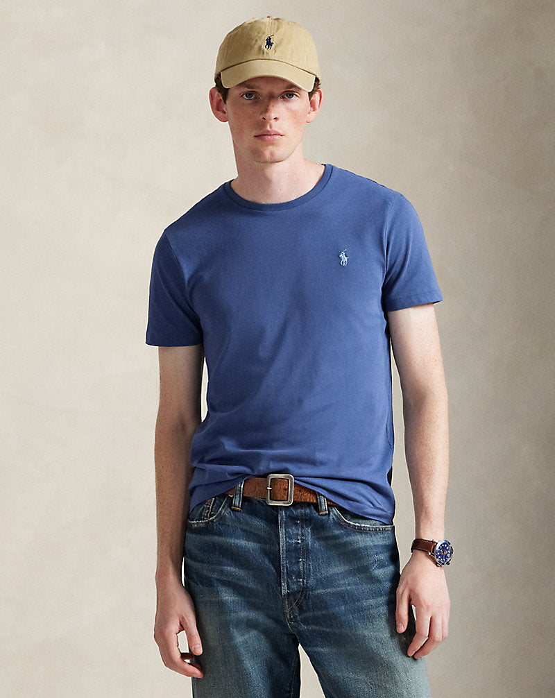 Custom Slim Fit Jersey Crewneck T-Shirt Light Navy