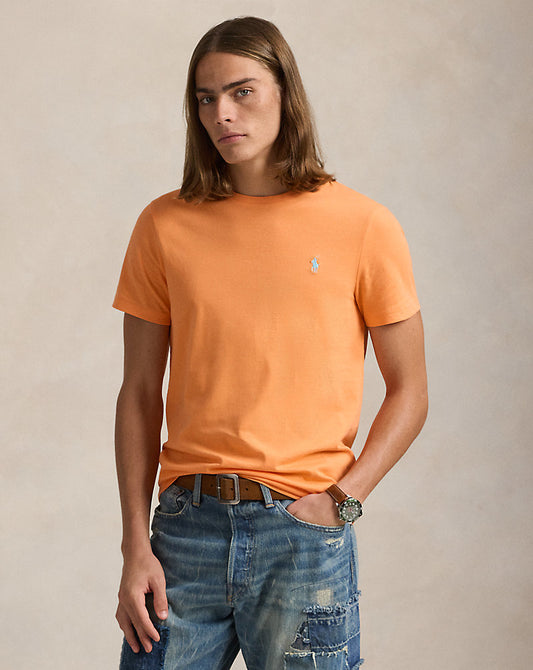 Custom Slim Fit Jersey Crewneck T-Shirt Classic Peach