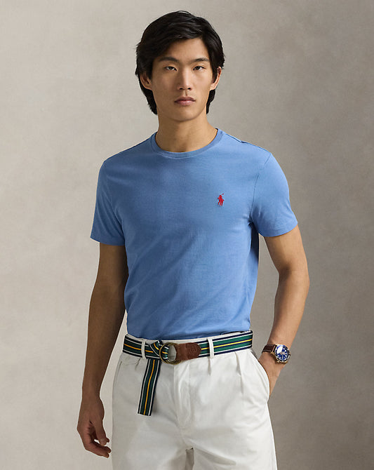 Custom Slim Fit Jersey Crewneck T-Shirt Campus Blue