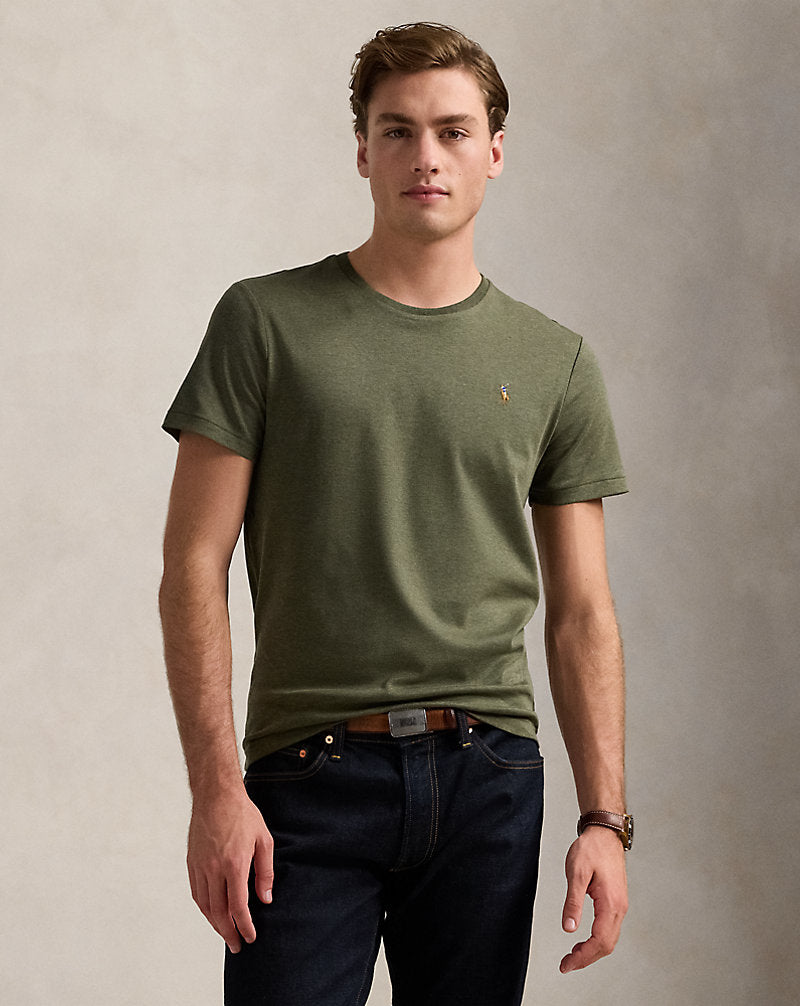 Custom Slim Fit Soft Cotton T-Shirt Service Green Heather