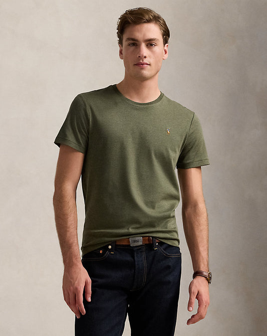Custom Slim Fit Soft Cotton T-Shirt Service Green Heather