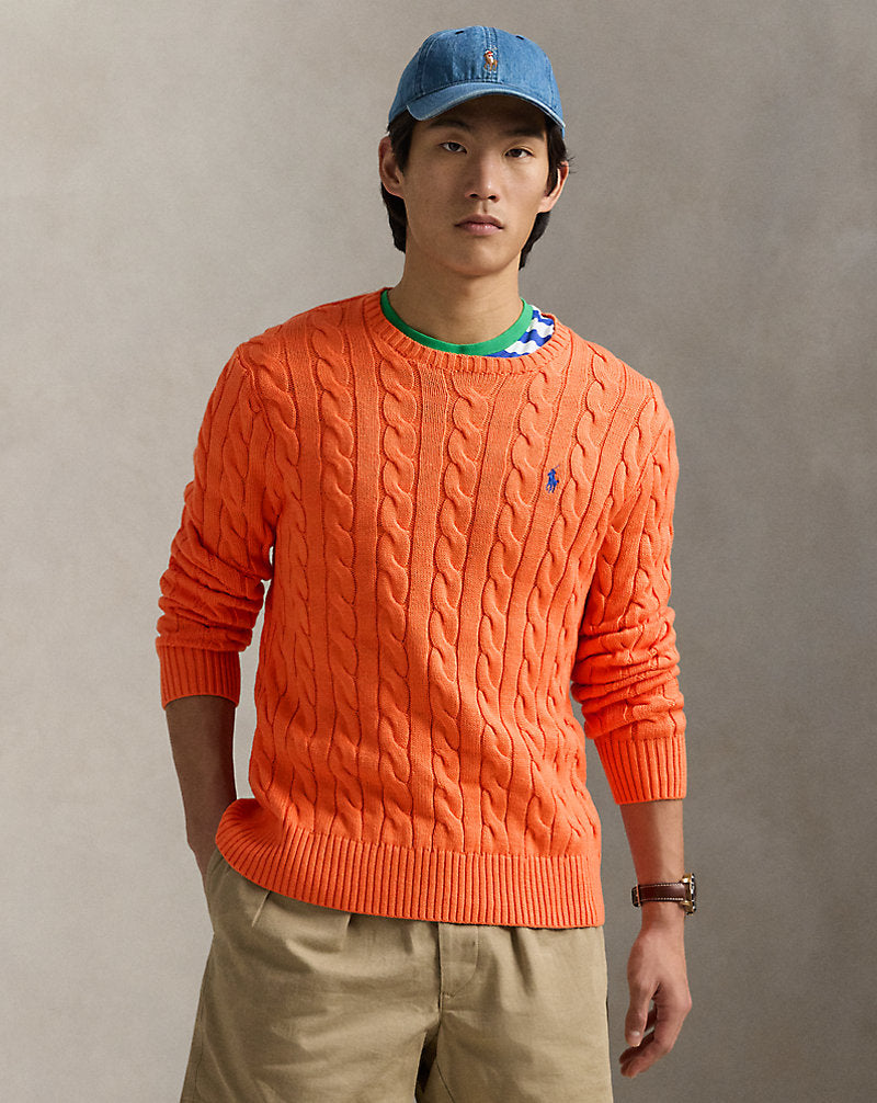 Cable-Knit Cotton Jumper Spring Melon