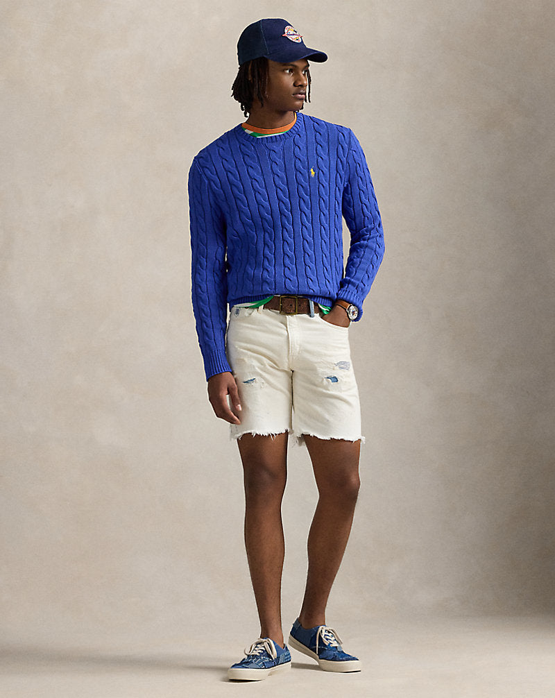 Cable-Knit Cotton Jumper Bluebell Bloom