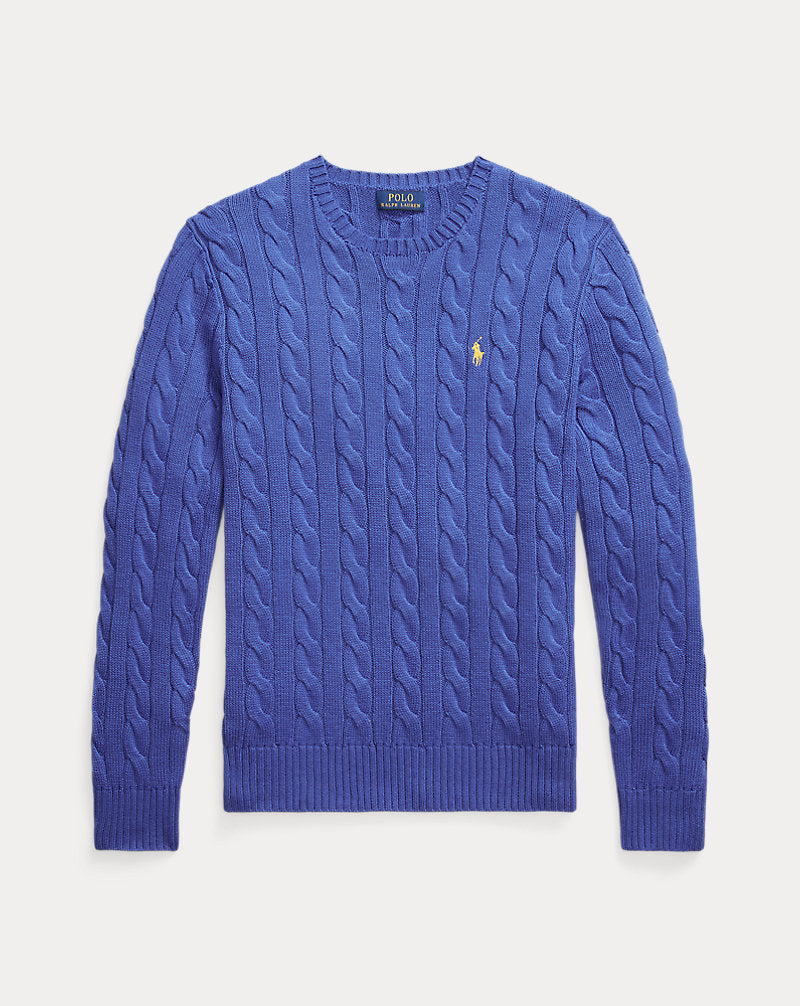 Cable-Knit Cotton Jumper Bluebell Bloom
