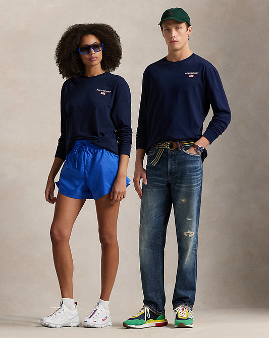 Classic Fit Polo Sport Jersey T-Shirt Cruise Navy/White
