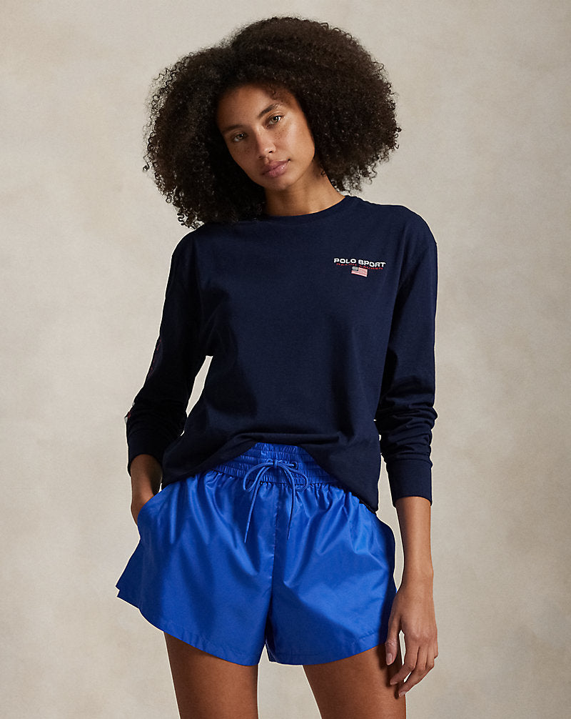 Classic Fit Polo Sport Jersey T-Shirt Cruise Navy/White