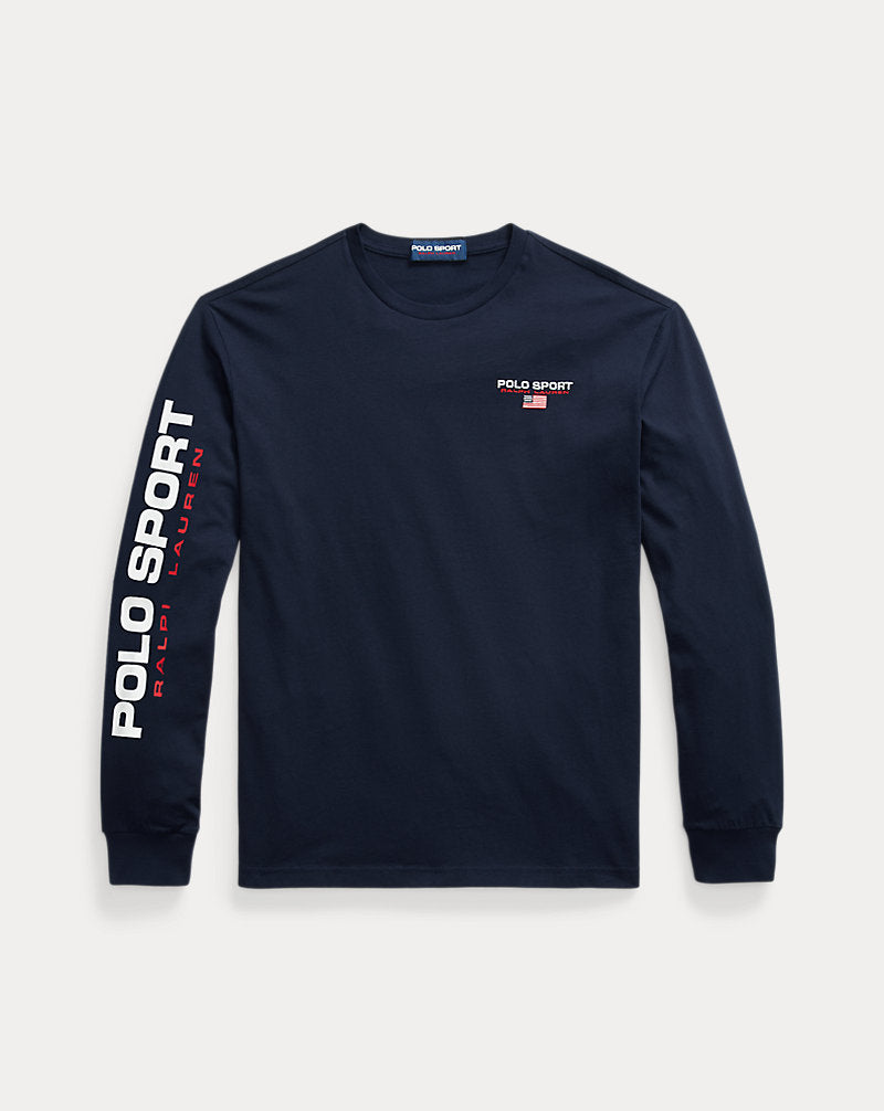 Classic Fit Polo Sport Jersey T-Shirt Cruise Navy/White