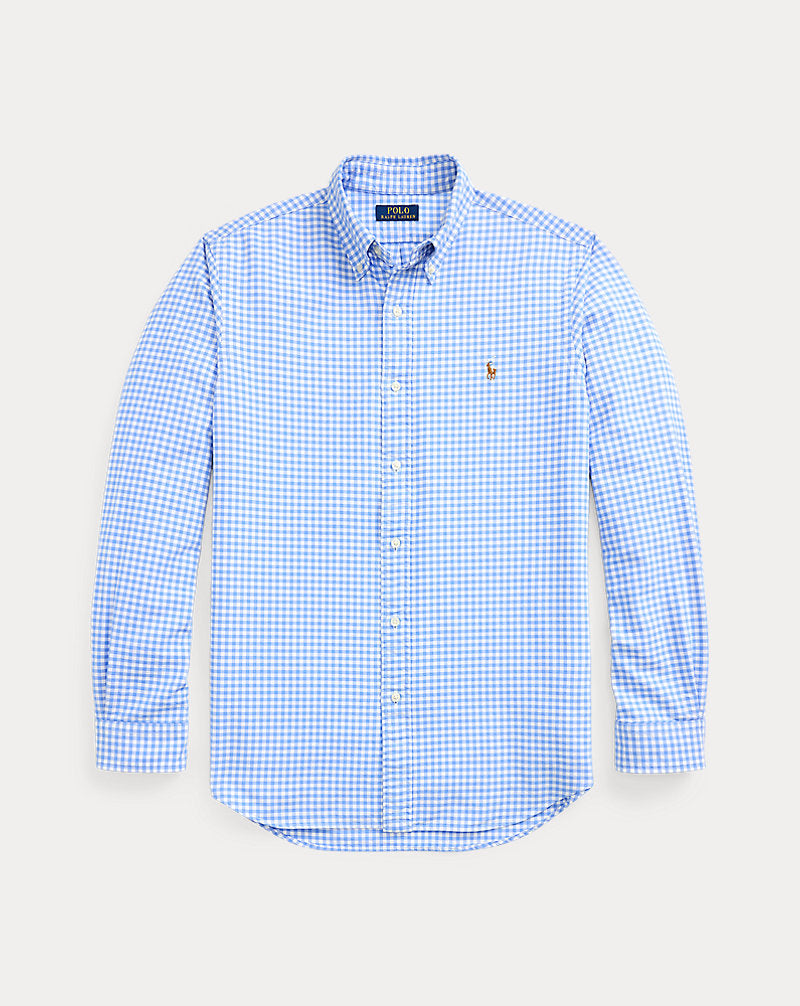 Custom Fit Gingham Oxford Shirt Light Blue/White