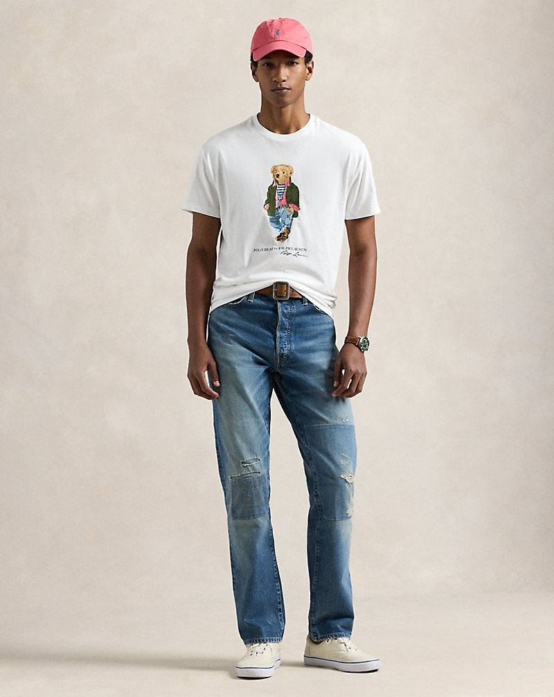 Classic Fit Polo Bear Jersey T-Shirt White Explorer Bear