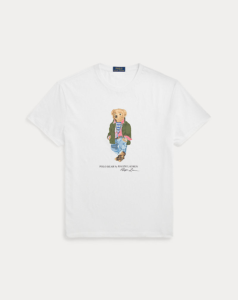 Classic Fit Polo Bear Jersey T-Shirt White Explorer Bear
