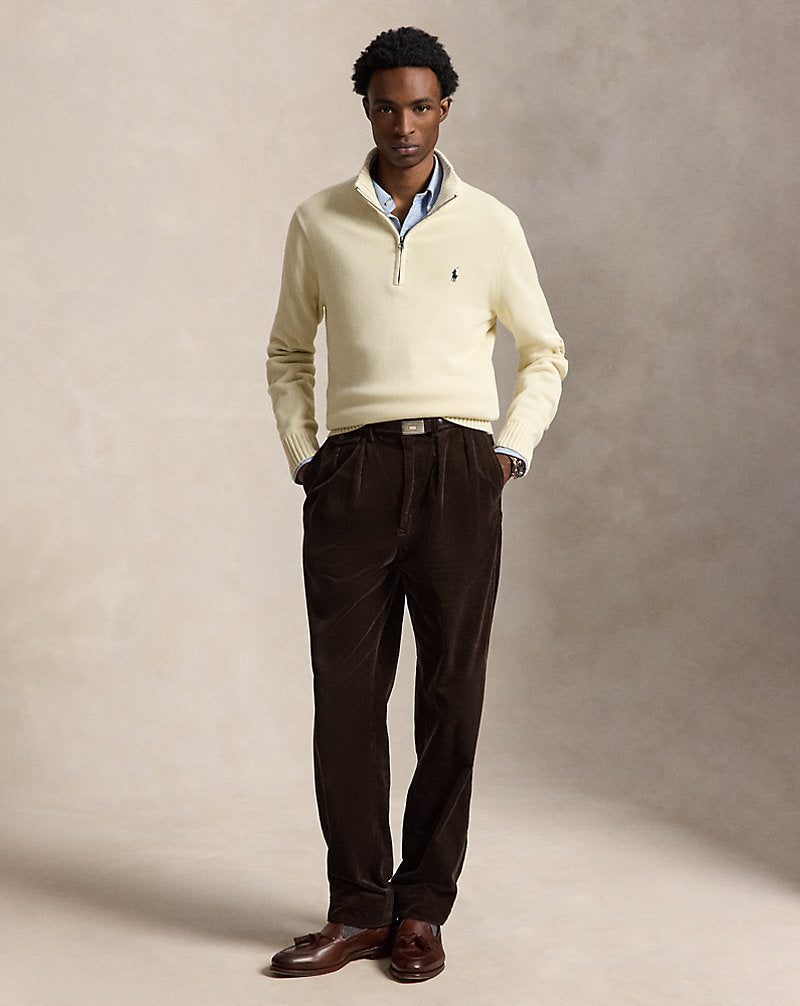 Cotton Quarter-Zip Jumper Andover Cream