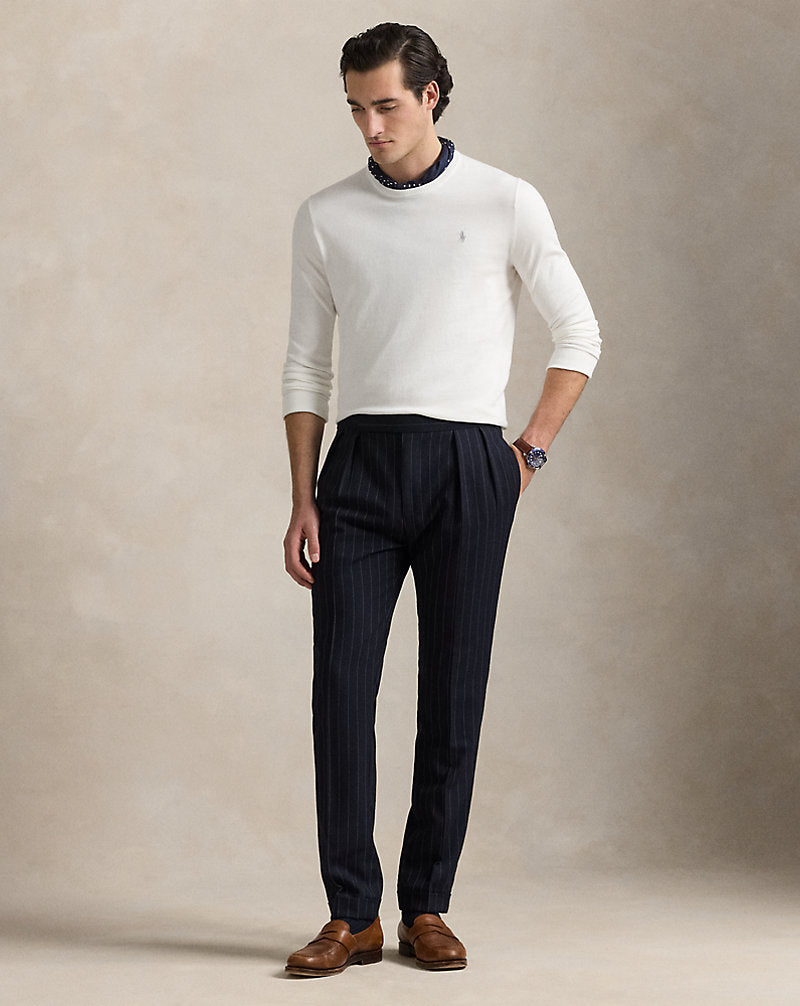 Slim Fit Textured Cotton Jumper Deckwash White