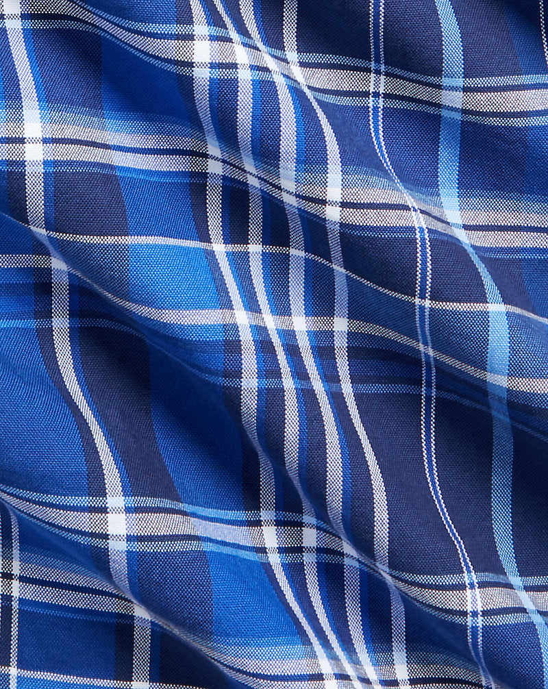 Custom Fit Plaid Oxford Shirt Blue Multi