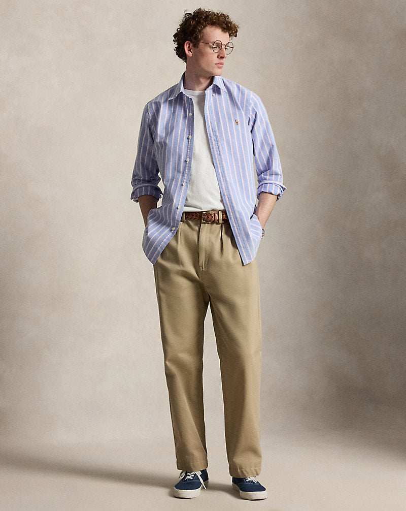 Custom Fit Striped Oxford Shirt Blue/Pink