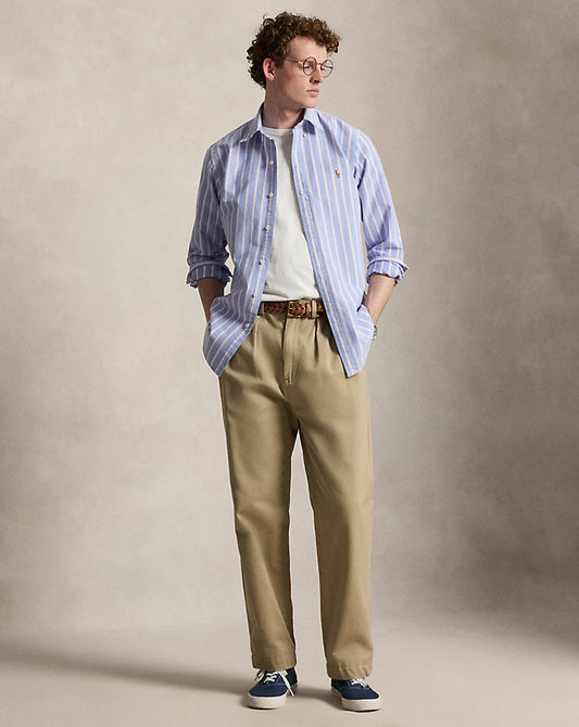 Custom Fit Striped Oxford Shirt Blue/Pink