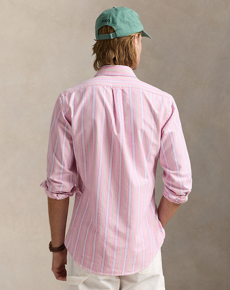 Custom Fit Striped Oxford Shirt Pink/White Multi