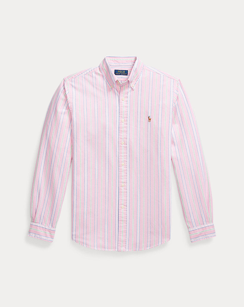 Custom Fit Striped Oxford Shirt Pink/White Multi