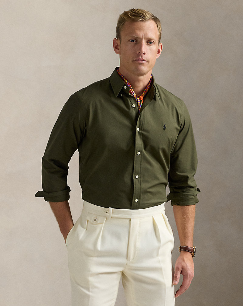 Slim Fit Stretch Poplin Shirt Armadillo