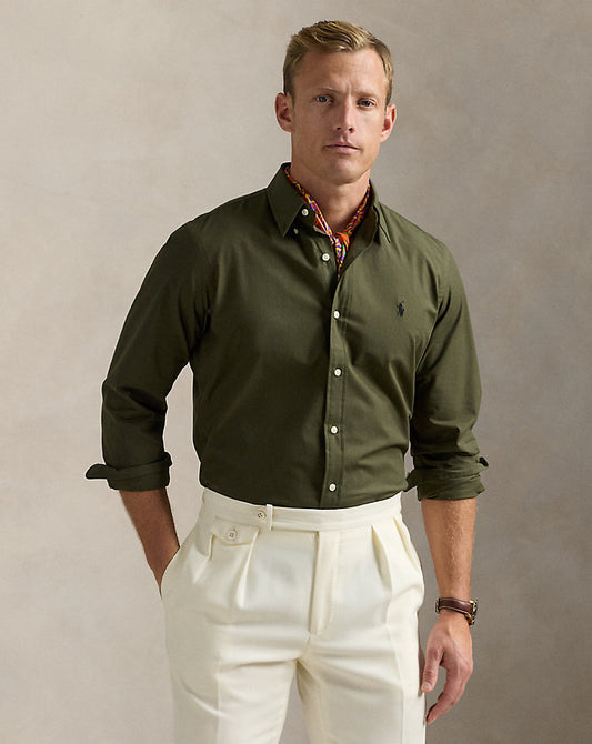 Slim Fit Stretch Poplin Shirt Armadillo