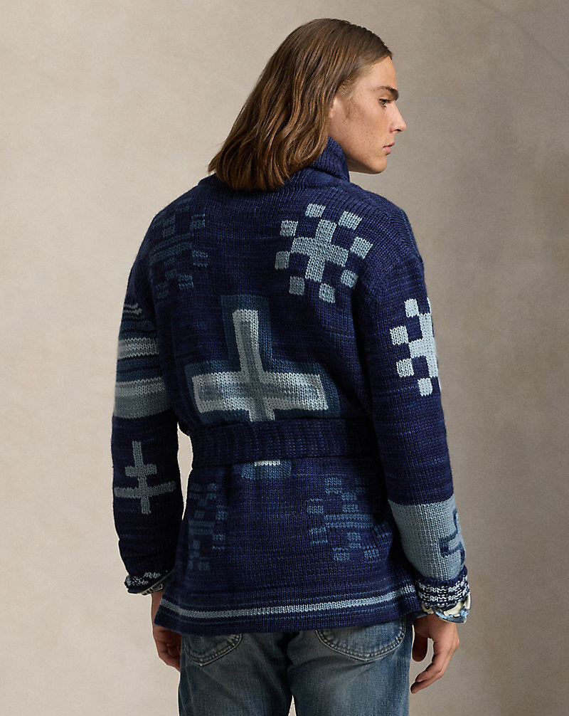 Naiomi Glasses Wrap Cardigan Navy Multi Combo