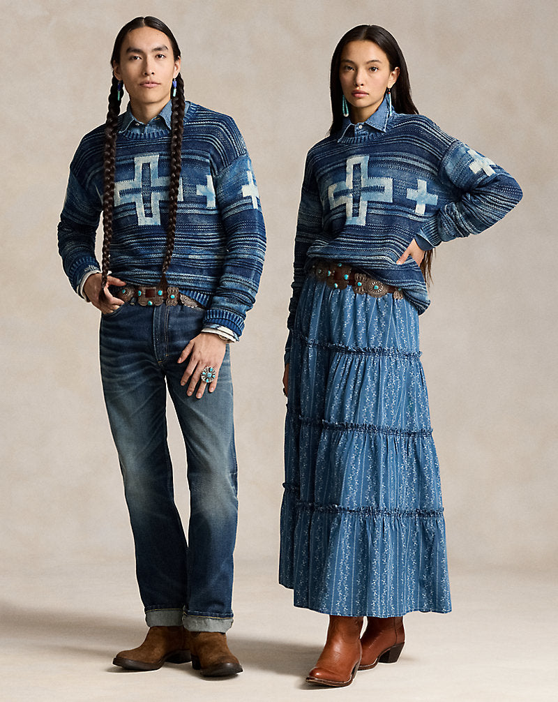 Naiomi Glasses Cotton Jumper Indigo Combo