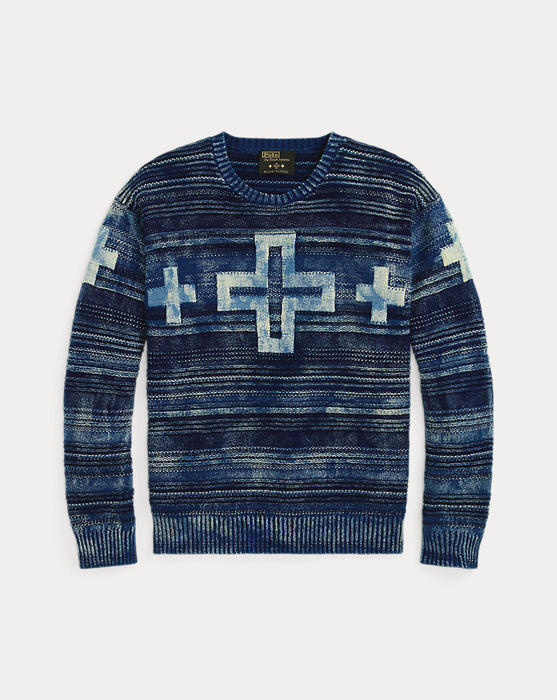 Naiomi Glasses Cotton Jumper Indigo Combo