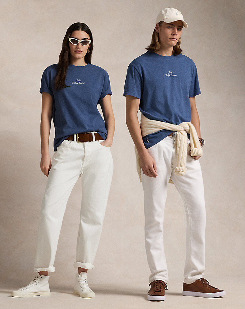 Classic Fit Logo Jersey T-Shirt Derby Blue Heather
