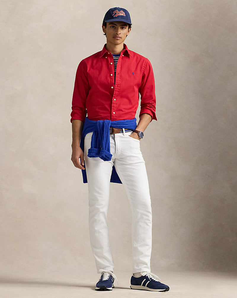 Custom Fit Twill Shirt Red