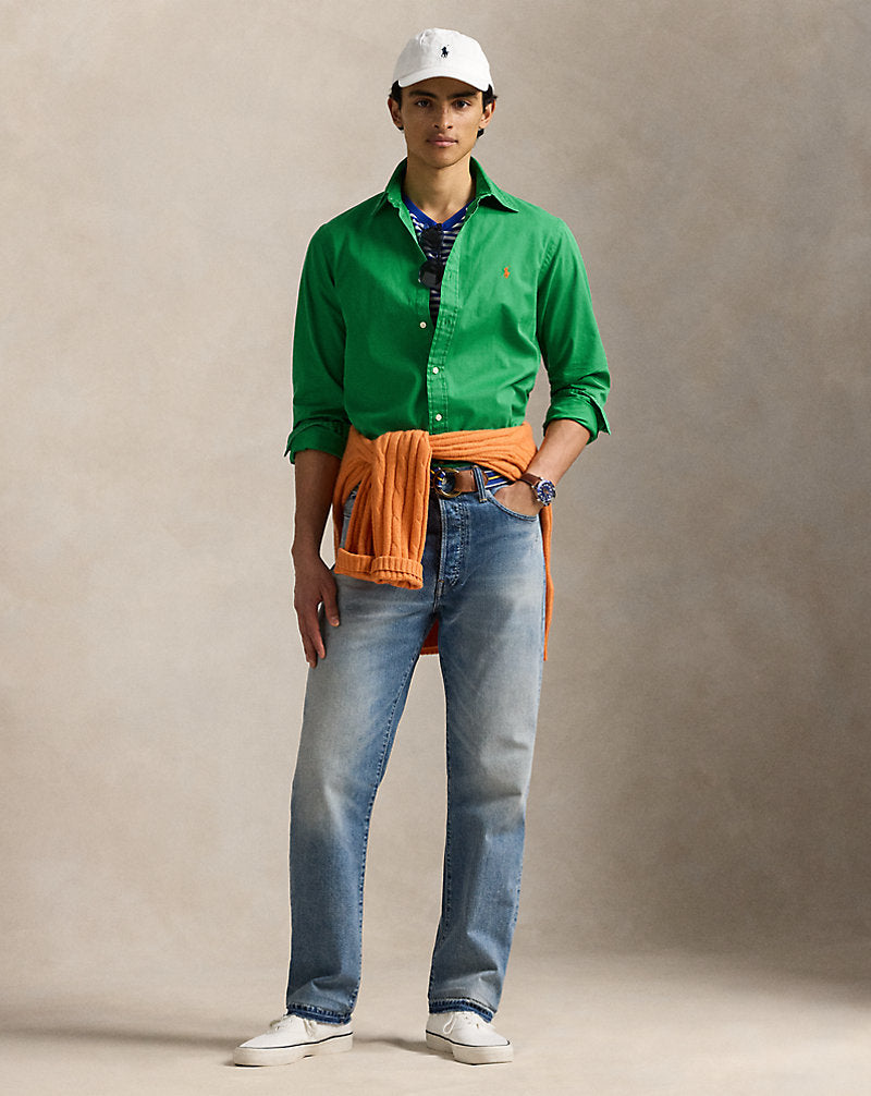 Custom Fit Twill Shirt Cruise Green