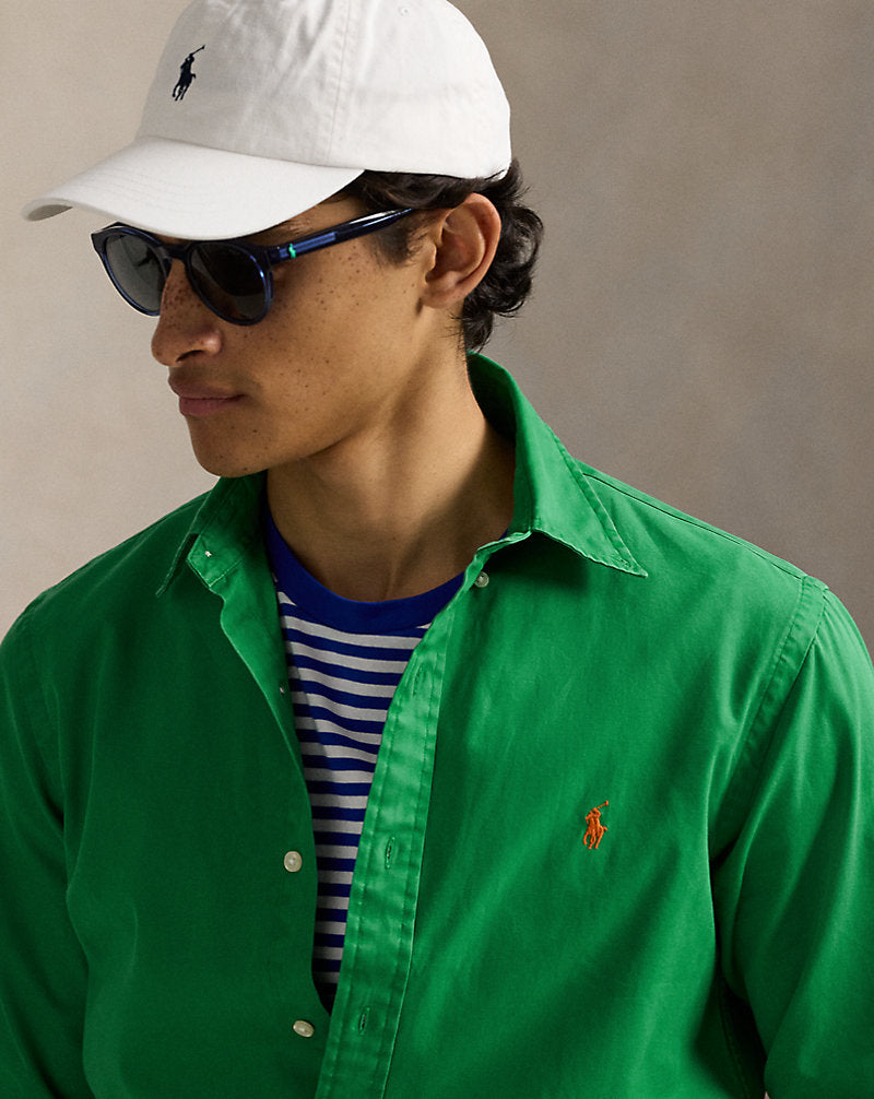 Custom Fit Twill Shirt Cruise Green