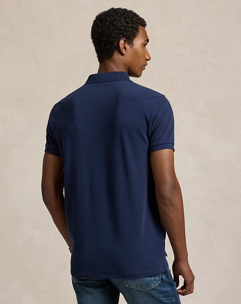 Custom Slim Fit Big Pony Mesh Polo Shirt Cruise Navy