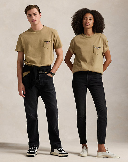 Classic Fit Polo Sport Pocket T-Shirt Desert Khaki/Polo Black