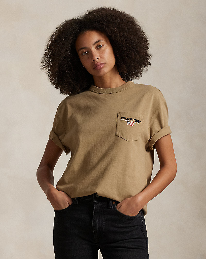 Classic Fit Polo Sport Pocket T-Shirt Desert Khaki/Polo Black