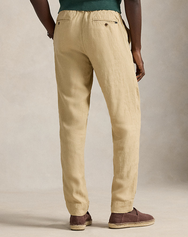 Lateef Slim Tapered Fit Linen Trouser Classic Khaki