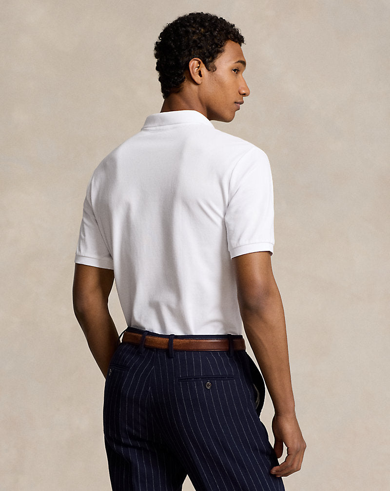 Classic Fit Stretch Mesh Polo Shirt White