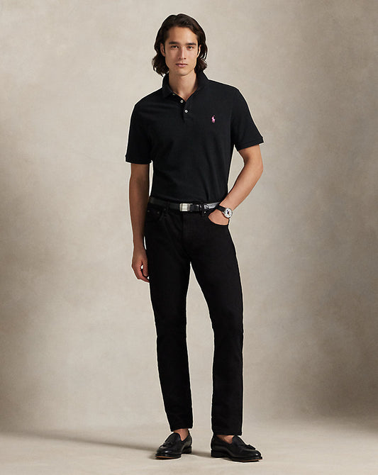 Pink Pony Stretch Mesh Polo Shirt Polo Black