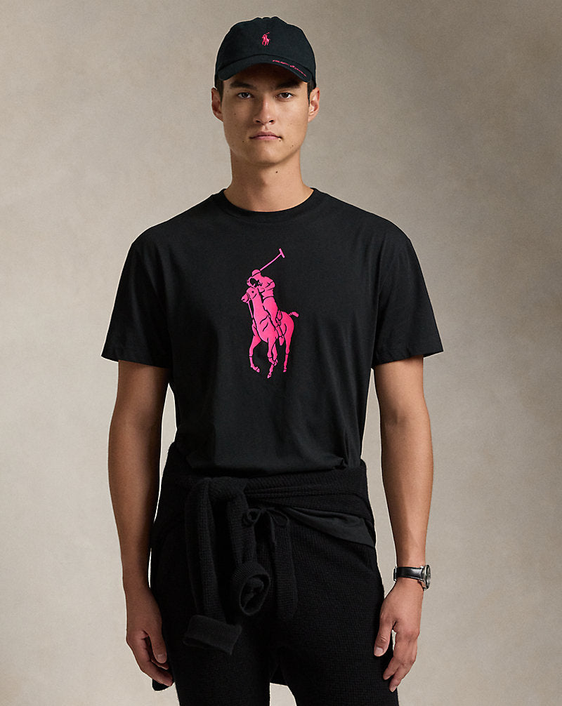 Pink Pony Classic Fit Jersey T-Shirt Polo Black
