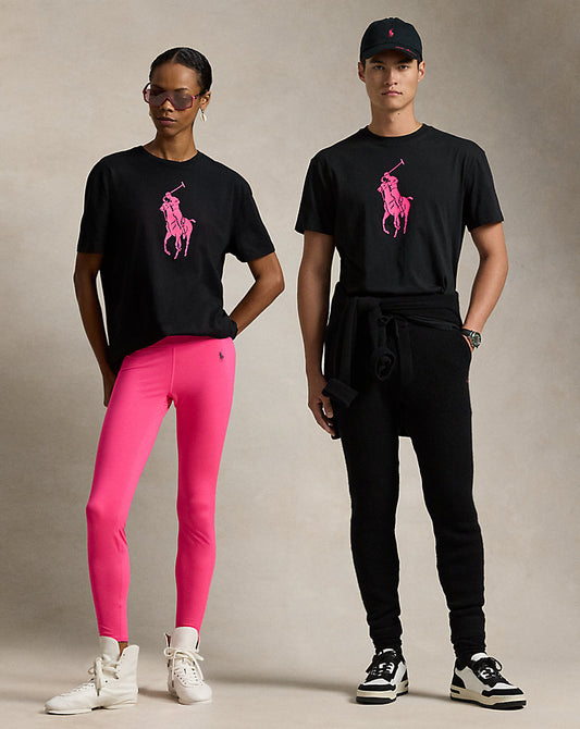 Pink Pony Classic Fit Jersey T-Shirt Polo Black