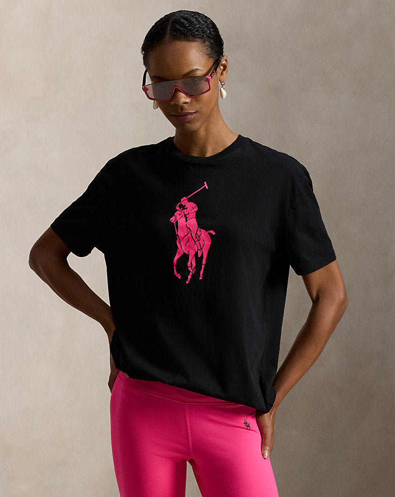 Pink Pony Classic Fit Jersey T-Shirt Polo Black
