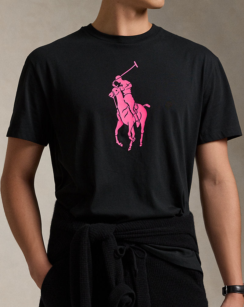 Pink Pony Classic Fit Jersey T-Shirt Polo Black