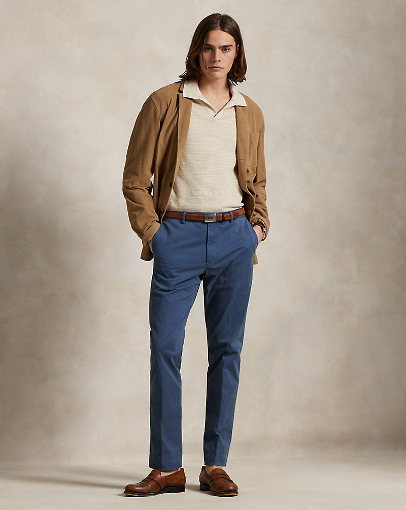 Jarrett Stretch Slim Fit Sateen Trouser Blue Corsair