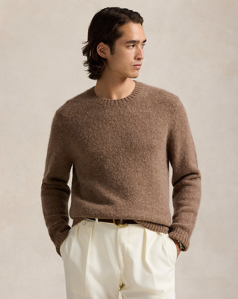 Suede-Patch Jumper Copper Melange